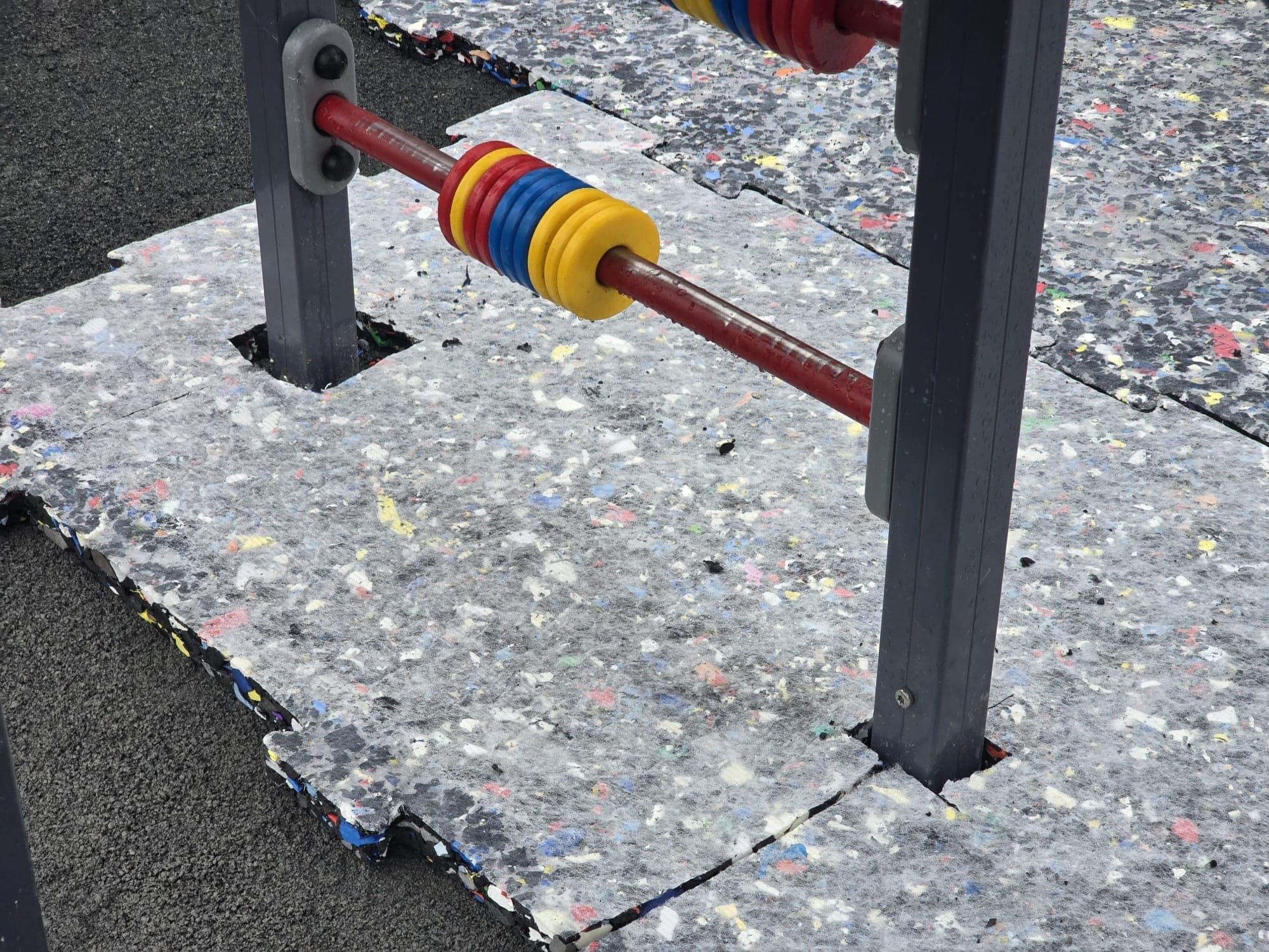 Shock pad laid under play equipment before the artificial turf goes down, Tingalpa